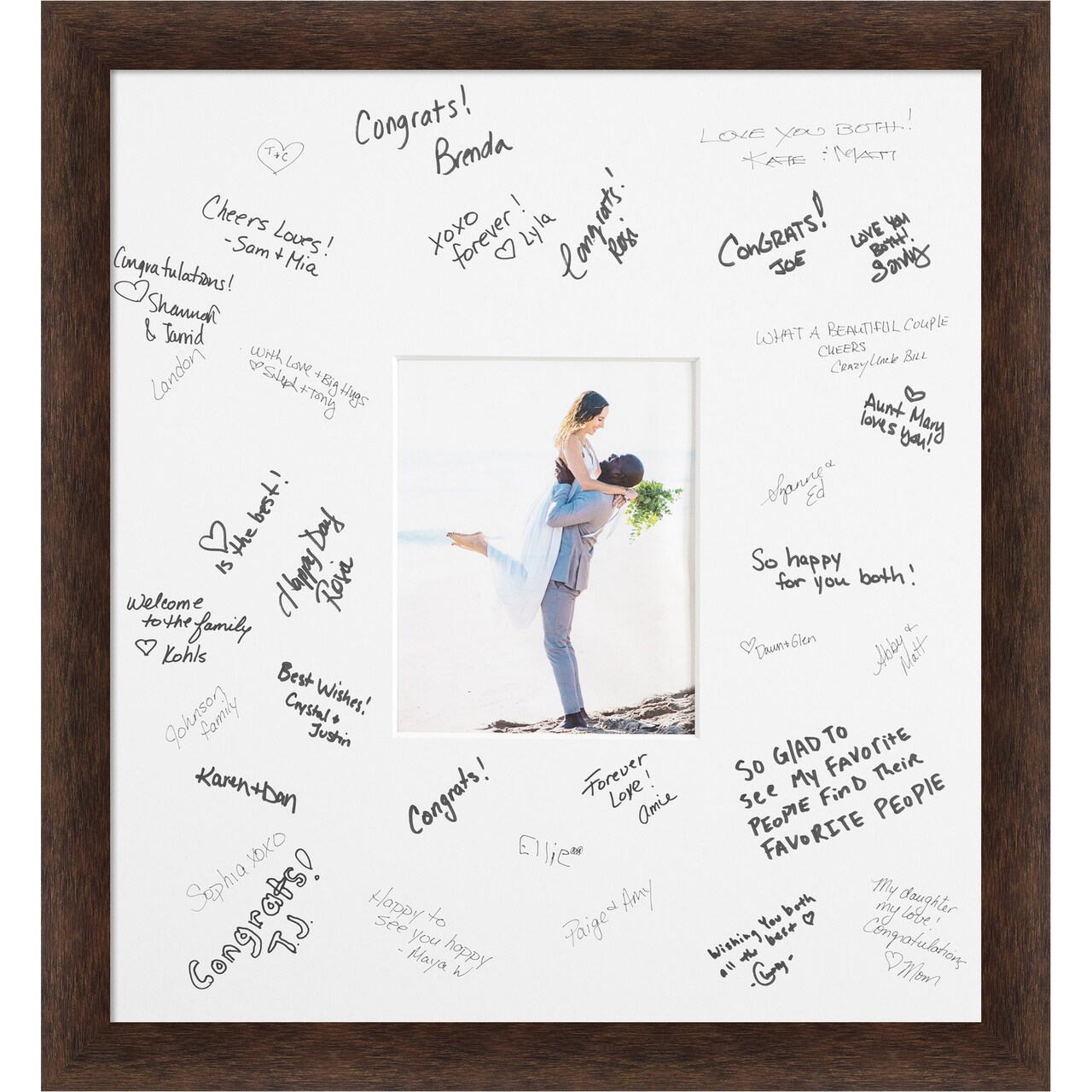 Warm Signature Mat Picture Frame, Photo Frame Wedding Guest Book Alternative, Autograph Picture Mat for Signature Board, Wedding Celebrations Graduations Support Encouragement or Retirement